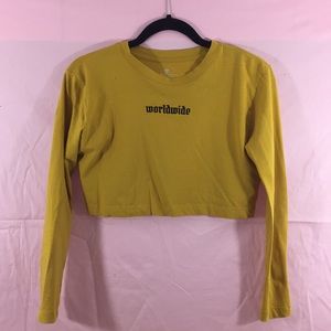 Worldwide logo crop top long sleeve!